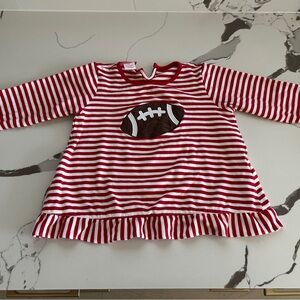 Claire and Charlie Girls Handsmocked Football shirt size 4
